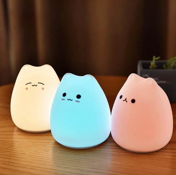 7 Colourful Decorative Lights Cute Cat Portable LED Night Lamp - NINI SHOP