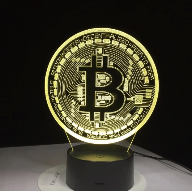 3D Led Lamp Bitcoin Sign Modelling Night Lights 7 Colorful Usb Coin Desk Lamp Baby Bedroom Sleep Lighting Fixture Decor Gifts - NINI SHOP