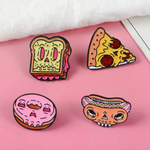 Load image into Gallery viewer, Skull Food Skeleton and Pizza Donut Sandwich Hot dog Enamel Pins - NINI SHOP
