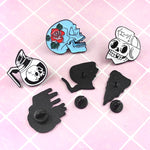 Load image into Gallery viewer, Punk Skull Coffee Skeleton Enamel Brooches pins - NINI SHOP
