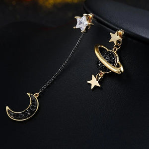 Metal Star Moon Geometric Dangle Earrings For Women - NINI SHOP