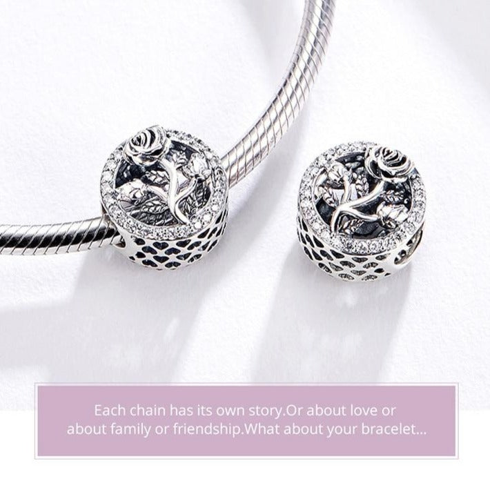 Hot Sale Real Sterling Silver Love Family Dear Mother Charm Beads - NINI SHOP