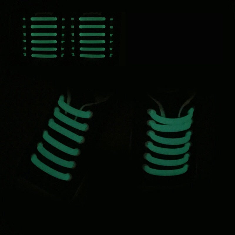 12PCS/set Silicone Luminous Shoelaces Flash Party Glowing Shoelace Shoestrings - NINI SHOP