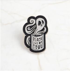 Magical Bizarre Devil Ghost Metal Book With Wing Coffin Enamel Pins - NINI SHOP