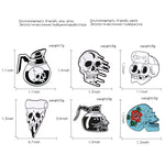 Load image into Gallery viewer, Punk Skull Pizza Skeleton Enamel pins - NINI SHOP
