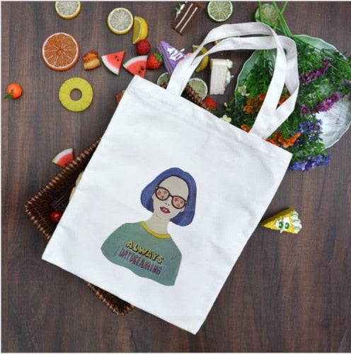 Canvas Bags Eco-reusable Shopping Bags With Zipper - NINI SHOP