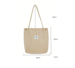 Load image into Gallery viewer, Women&#39;s Handbags Student Corduroy Tote Casual Solid Colour Shoulder Bag - NINI SHOP
