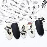 Load image into Gallery viewer, 1PC Water Nail Stickers Decal Black Flowers Leaf Transfer Nail Art Decorations - NINI SHOP
