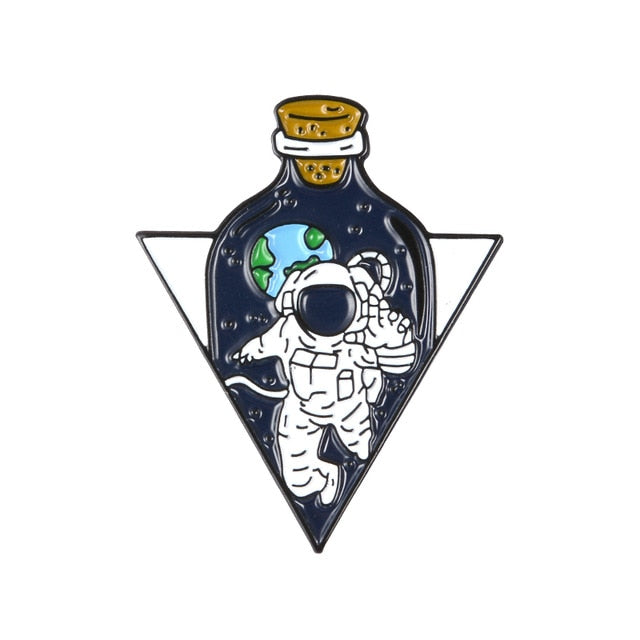 Spaceman Pins Outer Space Rocket Astronaut Planet Hard enamel lapel pins - NINI SHOP