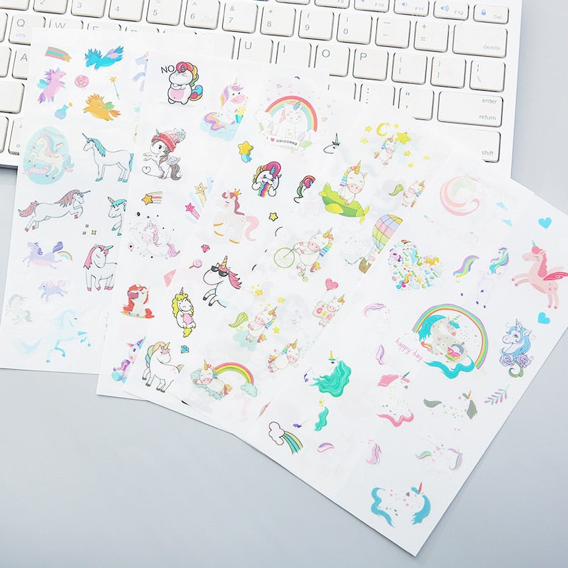 6PCS/set Unicorn Stickers Decorative Quality PVC Stickers - NINI SHOP