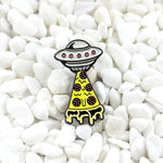 Load image into Gallery viewer, Pizza UFO Pin Alien Brooch Funny Space Enamel Pin - NINI SHOP
