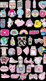 Load image into Gallery viewer, 50PCS/pack Mini PVC Waterproof Pink Girls Fun Sticker - NINI SHOP
