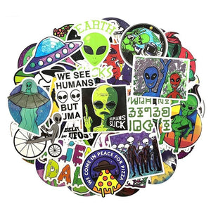 50PCS/set ET Graffiti Alien UFO Stickers For DIY Luggage Suitcase Laptop - NINI SHOP