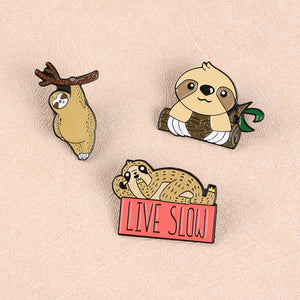 Sloth Family Cute Lapel Pins Cake Sleepy Backpack Enamel Pins - NINI SHOP