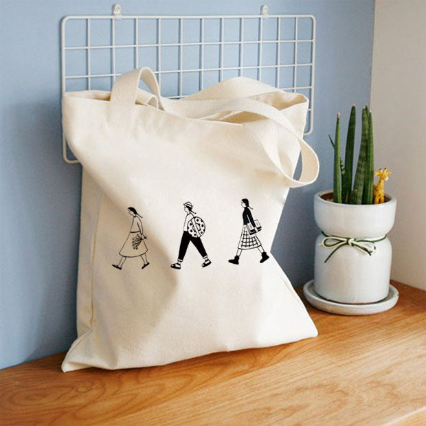 Canvas Bags Eco Reusable Shopping Bags With Zipper - NINI SHOP