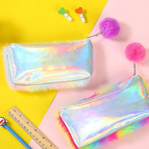 Rainbow Plush Pencil Case Quality School Supplies Stationery Gift For Friends - NINI SHOP