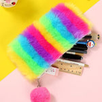 Load image into Gallery viewer, Rainbow Plush Pencil Case Quality School Supplies Stationery Gift For Friends - NINI SHOP
