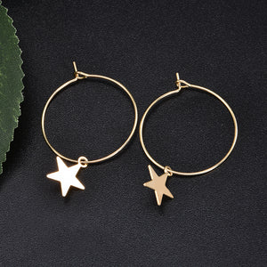 Statement Earrings Metal Star Moon Geometric Earrings - NINI SHOP