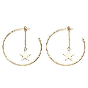 Statement Earrings Metal Star Moon Geometric Earrings - NINI SHOP