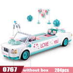 Load image into Gallery viewer, City Wedding Party Legos Car Romantic Wedding Dress Model Building Bricks - NINI SHOP
