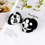 Load image into Gallery viewer, Double Faces Women and Skull Faces Enamel Pins Brooches Badges - NINI SHOP
