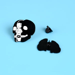 Double Faces Women and Skull Faces Enamel Pins Brooches Badges - NINI SHOP