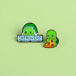 Load image into Gallery viewer, Tortoise Enamel Pins Custom Introvert Brooches Lapel Pin - NINI SHOP
