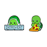 Load image into Gallery viewer, Tortoise Enamel Pins Custom Introvert Brooches Lapel Pin - NINI SHOP
