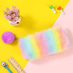 Load image into Gallery viewer, Rainbow Plush Pencil Case Quality School Supplies Stationery Gift For Friends - NINI SHOP
