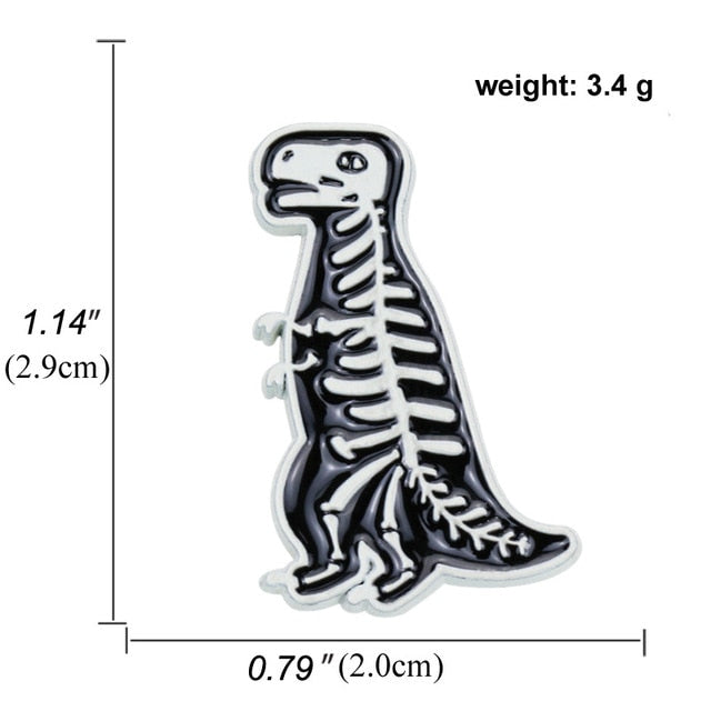 Dinosaur Brooches Creative Bone Animal Jurassic Enamel Pins - NINI SHOP