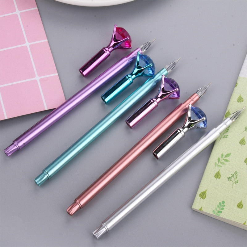 Cute Gel Pens 0.5mm Creative Diamond Pens Kawaii Coloured Plastic Neutral Pens - NINI SHOP