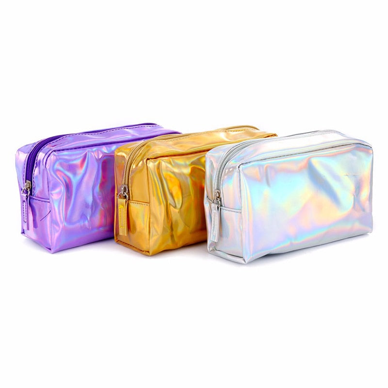 Laser Cosmetic Bag Fashion Holographic Pencil Case Cosmetic Makeup Pouch - NINI SHOP