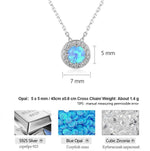 Load image into Gallery viewer, Pink White Blue Opal 925 Sterling Silver Cubic Zirconia Pendant Necklaces - NINI SHOP
