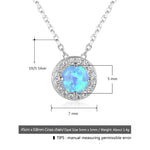 Load image into Gallery viewer, Pink White Blue Opal 925 Sterling Silver Cubic Zirconia Pendant Necklaces - NINI SHOP
