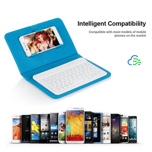 Leather Protective Mobile Phone Tablet Bluetooth Wireless Keyboard Case - NINI SHOP