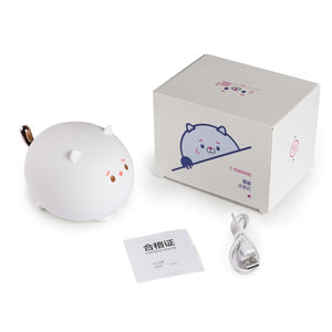LED USB lamp Colourful Silicone Cat Night Light Cute Animal Soft Cartoon Lamps - NINI SHOP