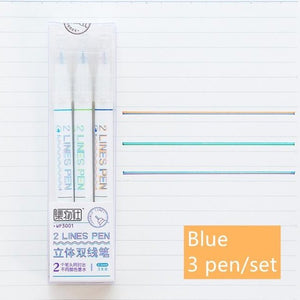 2 Lines Double Lines Water Ink Red Blue Colours Drawing Scrapbooking 0.5mm - NINI SHOP