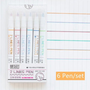 2 Lines Double Lines Water Ink Red Blue Colours Drawing Scrapbooking 0.5mm - NINI SHOP