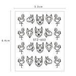 Load image into Gallery viewer, 1 Sheet Water Black Animal Flamingo Fox Hollow Designs Sliders For Nail Decals Stickers - NINI SHOP
