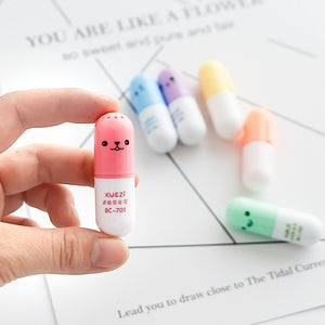 6PCS/lot Capsules Highlighter Vitamin Pill Highlight Marker Colour Pens - NINI SHOP