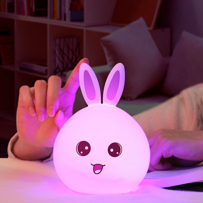 LED Rabbit Night Light USB Animal Cartoon Decorative Lamp for Children Baby Kids Gift - NINI SHOP