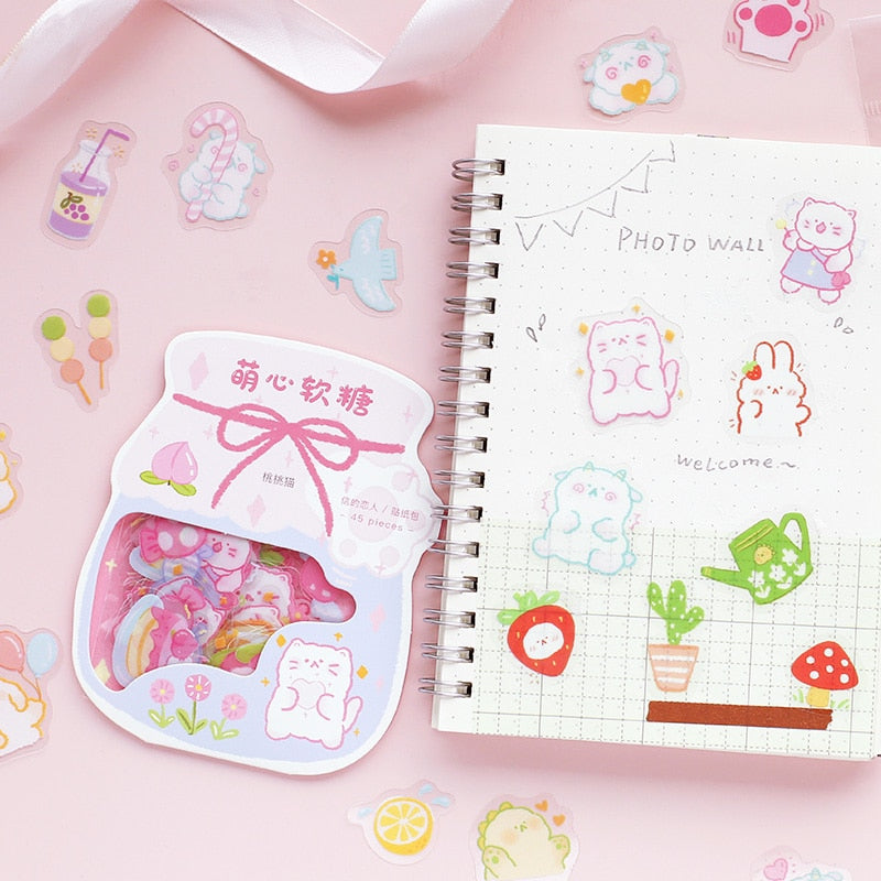 45PCS/pack Cute Animals Journal Decorative Scrapbooking Diary Album Stickers - NINI SHOP