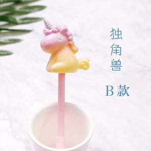 1PC Unicorn Kawaii Multi Shape Silica Gel and Plastic Unicorn Pens For School Supplies - NINI SHOP