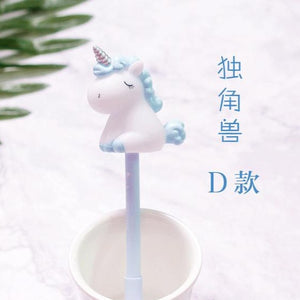 1PC Unicorn Kawaii Multi Shape Silica Gel and Plastic Unicorn Pens For School Supplies - NINI SHOP