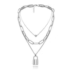 Load image into Gallery viewer, Multi-layer Lover Lock Pendant Choker Necklace Steampunk Padlock Heart Chain Necklace Jewelry Gift - NINI SHOP
