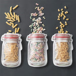 Load image into Gallery viewer, Reusable Mason Jar Zipper Grocery Candy Food Storage Bags Cookies Sealed Bag - NINI SHOP
