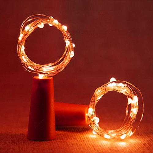 Battery Powered Garland Wine Bottle Lights LED Copper Wire Colorful Fairy Lights String - NINI SHOP