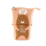 Load image into Gallery viewer, Cartoon Cute Cat Bear Sheep Canvas Foldable Standing Pencil Case Stationery - NINI SHOP
