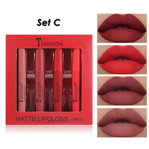 6PCS/set Matte Gloss Liquid Lipstick Waterproof Long Lasting Moisturising Cosmetics Set - NINI SHOP