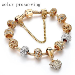 Crystal Heart Charm And Bangle Gold Bracelet For Women Jewellery Bracelet - NINI SHOP